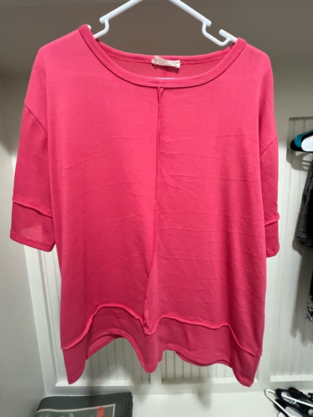 Relaxed Coral-Pink Short Sleeve Women's Tee